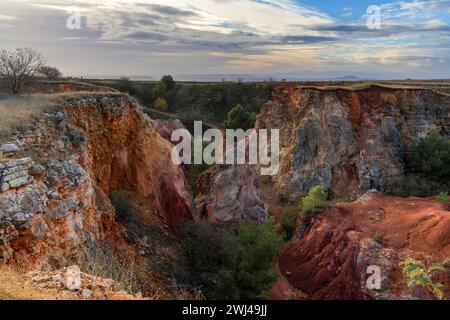 View of the Bauxite Quarries of Murgetta Rossi in the Alta Murgia National Park in southern Italy Stock Photo