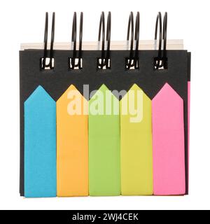 Multicolored paper stickers on isolated background Stock Photo