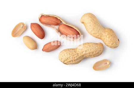 Peanuts on a white background Stock Photo