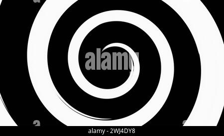 Abstract background hypnotic black white spiral Stock Photo