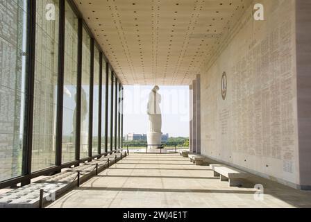 Virginia War Memorial - the Shrine of Memory encases on it's stone and glass walls the names of soldiers killed in action Stock Photo