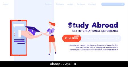 International experience, study abroad in school Stock Vector