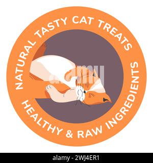 Natural cat treats, healthy and raw ingredients Stock Vector