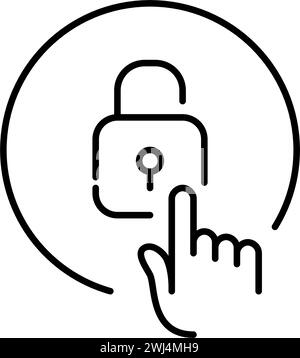 Futuristic biometric access account. Pixel perfect icon Stock Vector