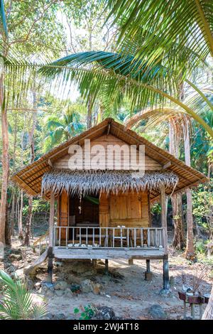 Koh Wai Island Trat Thailand near Koh Chang with a wooden bamboo hut bungalow on the beach Stock Photo