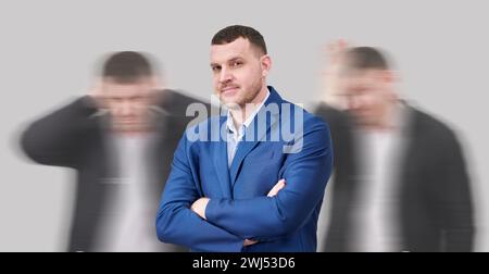 Centered calm in emotional storm, Concept of mental strength and equilibrium Stock Photo