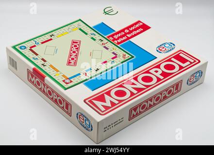 The board game of Monopoly isolated on white. Italian edition. Stock Photo