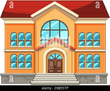 A vibrant, welcoming schoolhouse in vector format. Stock Vector