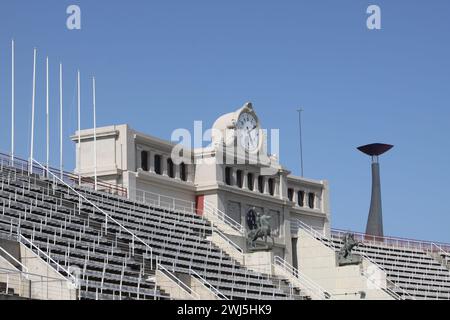 Barcelona, Spain - July 18, 2013: Montjuic and olympic stadium in Barcelona, Spain Stock Photo