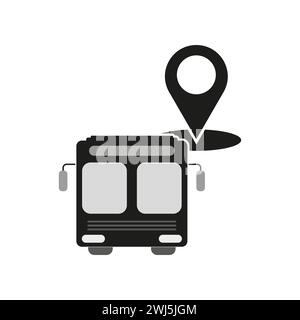 Bus stand location icon. Address symbol. Vector illustration. EPS 10. Stock Vector