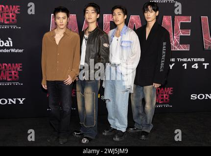 Los Angeles, USA. 12th Feb, 2024. The Boyz attend the arrivals of MADAME WEB at Regency Bruin Theatre - Westwood Village in Los Angeles, CA on February 12, 2024. (Photo by Corine Solberg/SipaUSA) Credit: Sipa USA/Alamy Live News Stock Photo