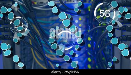 Image of medical data processing over server room Stock Photo