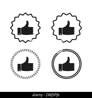 Like and dislike icons set. Thumbs up and thumbs down symbol. Vector illustration. EPS 10. Stock Vector