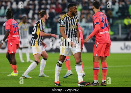 Gleison Bremer of Juventus FC during the match between Juventus FC and Udinese Calcio on February 12 2024 at Allianz Stadium in Turin, Italy. Stock Photo