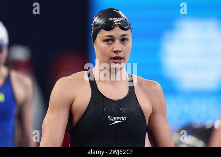 Doha, Qatar. 13th Feb, 2024. Valentine Dumont pictured at the Women 200m Freestyle at the World Aquatics Championships swimming in Doha, Qatar on Tuesday 13 February 2024. BELGA PHOTO NIKOLA KRSTIC Credit: Belga News Agency/Alamy Live News Stock Photo