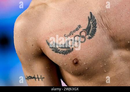 Doha, Qatar. 13th Feb, 2024. Athlete during the 21st World Aquatics Championships at the Aspire Dome in Doha (Qatar), February 13, 2024. Credit: Insidefoto di andrea staccioli/Alamy Live News Stock Photo