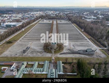 aerial View of the Dachau Concentration Camp in Bavaria, Germany. Stock Photo