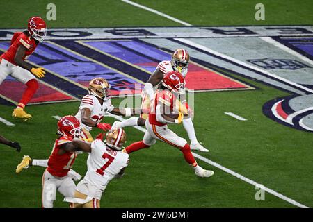 Las Vegas, Nevada, USA. 11th Feb, 2024. during Super Bowl LVIII between the San Francisco 49ers and Kansas City Chiefs on Feb 11, 2024 at Allegiant Stadium in Las Vegas, Nevada. The Chiefs defeated the 49ers 25-22 in overtime. (Credit Image: © Jon Gaede/ZUMA Press Wire) EDITORIAL USAGE ONLY! Not for Commercial USAGE! Stock Photo