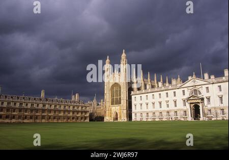 UK, Cambridgeshire, Cambridge, the Kings college chapel seen from across the meadows, this building was started in 1446 and completed 70 years later. Stock Photo
