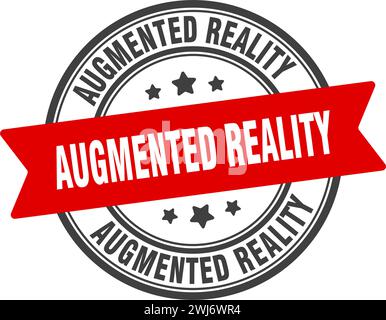 augmented reality stamp. augmented reality round sign. label on transparent background Stock Vector