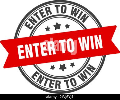 enter to win stamp. enter to win round sign. label on transparent background Stock Vector