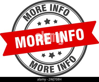 more info stamp. more info round sign. label on transparent background Stock Vector