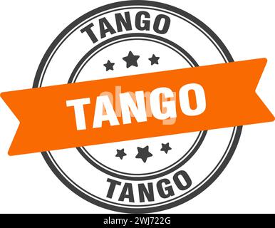 tango stamp. tango round sign. label on transparent background Stock Vector