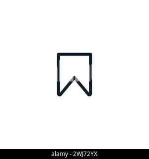 Bookmark line icon simple thin vector. Web app refresh bookmark line icon. Stock Vector