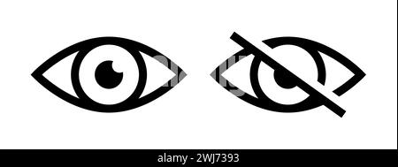 Eye password hidden view private vector icon. Hidden eye password look web icon design. Stock Vector