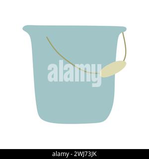 Garden Bucket icon. Flat Gardening Illustration, Vector Icon for Web Design. Graphic Art Element of Household Equipment Isolated on White background. Stock Vector