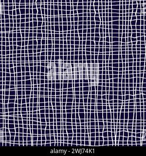 Vector hand drawn cute checkered pattern. messy small Doodle Plaid geometrical simple texture. Crossing lines. Abstract cute delicate pattern ideal fo Stock Vector