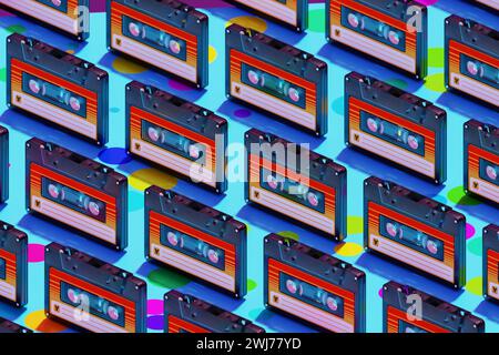 3D illustration Background for advertising and wallpaper in retro Pattern and pop art scene. 3D rendering in decorative concept. Stock Photo