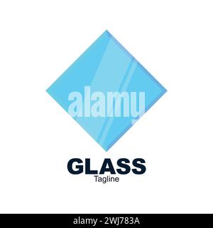 Glass Logo Vector Illustration Icon Glass Window company logo icon Stock Vector