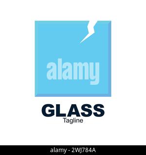 Glass Logo Vector Illustration Icon Glass Window company logo icon Stock Vector