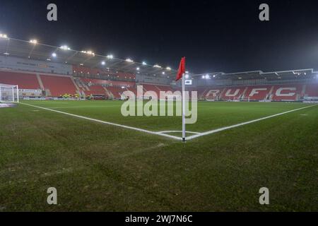 A general view of the ground ahead of the Sky Bet Championship match Rotherham United vs Hull City at New York Stadium, Rotherham, United Kingdom, 13th February 2024 (Photo by Craig Cresswell/News Images) Stock Photo