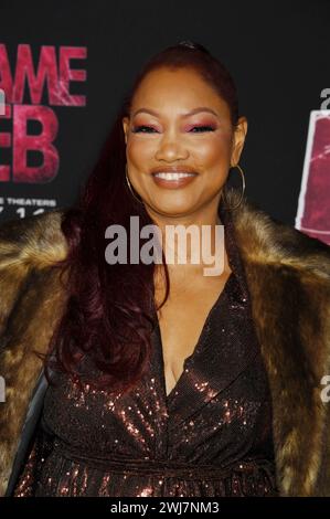 LOS ANGELES, CALIFORNIA - FEBRUARY 12: Garcelle Beauvais attends the World Premiere of Sony Pictures' 'Madame Web' at Regency Village Theatre on Febru Stock Photo