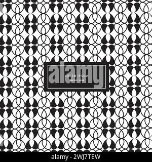 Cover template design with black and white geometric pattern. Seamless background. Stock Vector
