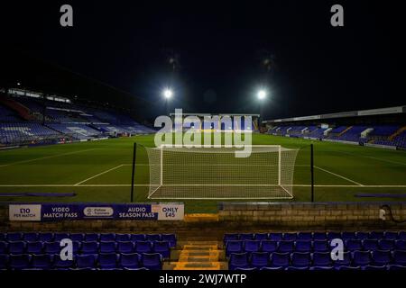 A general view of Prenton Park, home of Tranmere Rovers before the Sky Bet League 2 match Tranmere Rovers vs Morecambe at Prenton Park, Birkenhead, United Kingdom, 13th February 2024  (Photo by Steve Flynn/News Images) Stock Photo