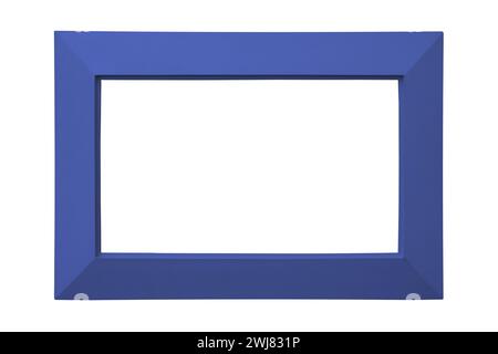 Dark blue picture photo frame broad thick wide modern minimal simple attractive Stock Photo
