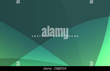 Abstract green minimal background with dynamic wave shapes. Vector illustration Stock Vector