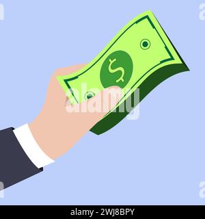 Free cash, hand giving money, Giving a cash gift, Receiving Cashback concept Stock Vector