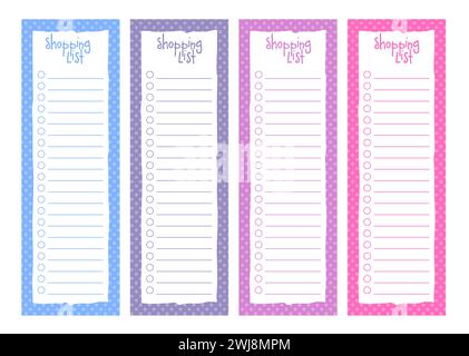 Shopping list template, printable format A4 Stock Vector