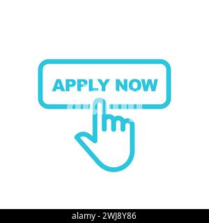 Apply now button. From blue icon set. Stock Vector