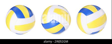 Volleyball ball isolated on white, different sides Stock Photo