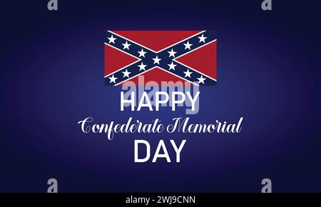 Happy Confederate Memorial Day text design Stock Vector