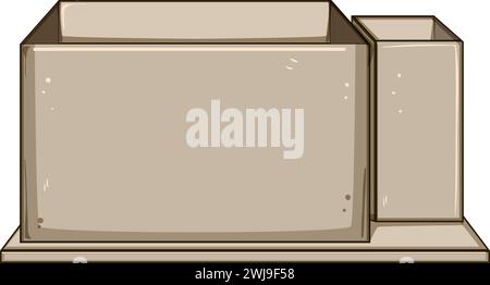 mock desk organizer cartoon vector illustration Stock Vector