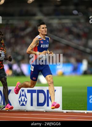 Jakob INGEBRIGTSEN  participating in the 1500 meters at the World Athletics Championships in Budapest 2023. Stock Photo