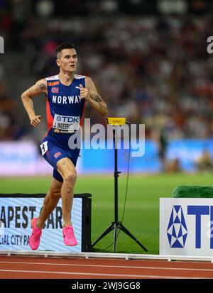 Jakob INGEBRIGTSEN  participating in the 1500 meters at the World Athletics Championships in Budapest 2023. Stock Photo