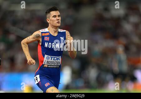 Jakob INGEBRIGTSEN  participating in the 1500 meters at the World Athletics Championships in Budapest 2023. Stock Photo