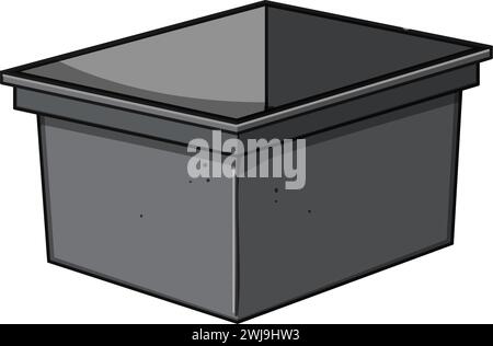 storage plastic crate cartoon vector illustration Stock Vector